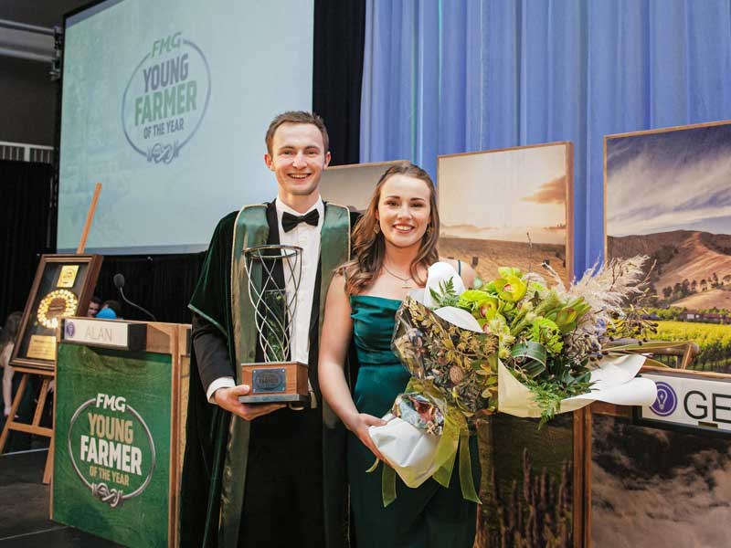 James Robertson and his partner Megan Robertson on Saturday night in Napier