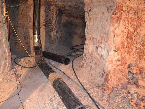 Mining pipe underground