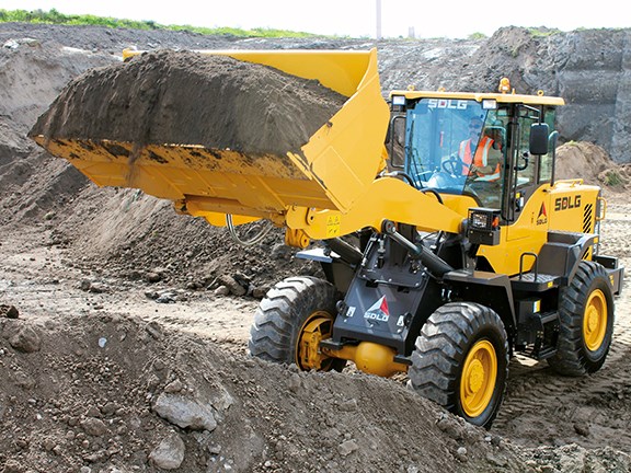 Randolph Covich at the wheel of the SDLG LG938L wheel loader.