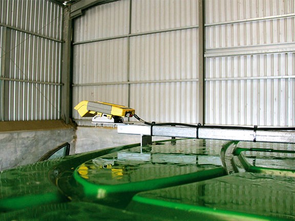 The CropSpec N Sensors mounted on the cab roof