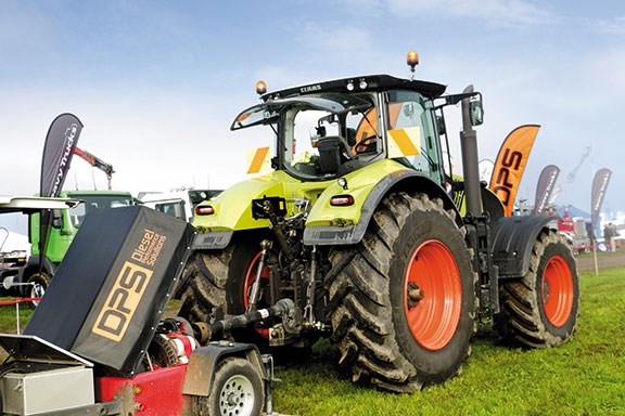 The Claas towing a DPS dyno