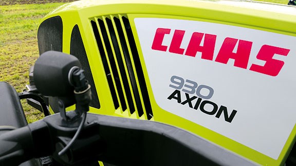 A top view of the Axion 930 bonnet