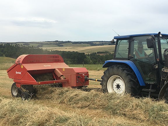 The Enorossi baler at work