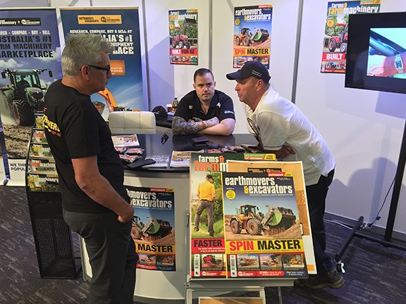 Graham Gardiner, Ben Zappala and Peter Townsend man the Bauer Trader Media stand at DDT.