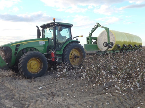 A McCormack Industries Cotton Tag Trailer fully loaded.