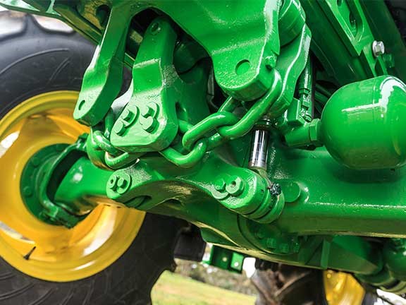 The John Deere 6105M was the only tractor with front axle suspension.