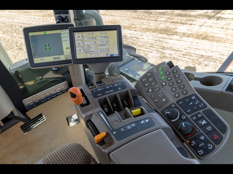 John Deere 9410R tractor controls