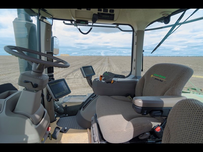 John Deere 9410R tractor interior