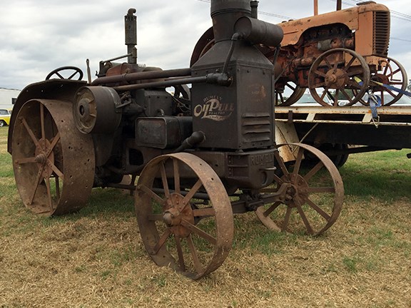 Among the vintage equipment on show was this early 20th century kerosene-burning Rumely Oil Pull tractor.