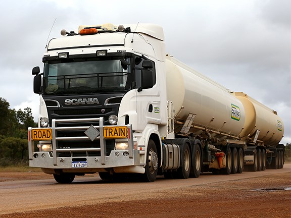 The company operates single trailer, double road train and C-train combinations, all of which are pulled by Scania prime movers.
