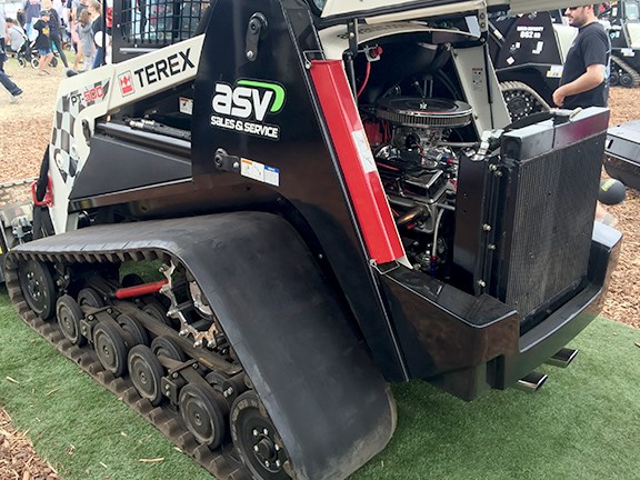Yep, that’s a Chevy 383 Stroker engine in a Terex PT-500 compact track loader!