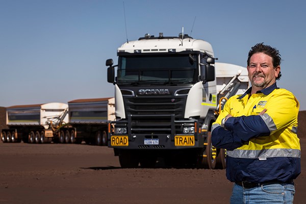 Don White from Qube with new Scania 10x8.