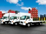 Just some of the Mitsubishi Fuso Canter Euro trucks we tested during the launch.