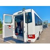 The 2017 Toyota Coaster allows for easy access and loading from the rear