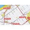 Map showing the four St Kilda SkyBus stops