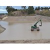The Heking HK150SD excavator looking more at home in the completed sediment basin.