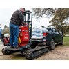 Pallet truck loads concrete on back of Mazda BT-50 ute