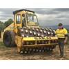 Front on shot of Ron Horner and Sakai SV512TF vibratory padfoot roller