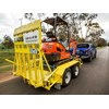 Close up of excavator on trailer