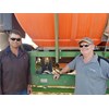 Darren and Ray look over the 7500 rate controller’s UniPOD on the Lee’s Ausplow Multistream air seeder