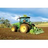 The John Deere 8235R with the 4m rotary hoe behind