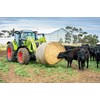 The Arion 440 lifting a hay bale