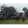 Flexi-Coil NSW and QLD territory manager Phil Avery (left) and brand leader Steve Mulder unveil the Flexi-Coil 5500 for the very first time at HMFD 2016. The 24.4m air seeder features adaptable row spacings and the option of either rubber or steel packing systems. At the rear is the Flexi-Coil 5860 Air Cart, a 20,000-litre unit which won best new release at this year’s Dowerin Field days in Western Australia.