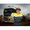 Driver Trevor Bale with a South East Petroleum R620 Scania truck.