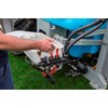 The two red levers are to active hopper rinse and dry chemical mixing