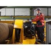 Worker modernising crane