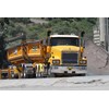 Good gear: A 17 year-old Trident hauling a 19 metre B-double side-tipper combination at Cleary’s Albion Park quarry. Driver Roger Fife “loves it.”
