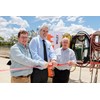From left to right: Wiley business operations manager for regional Queensland Michael Matthewson, Western Downs Regional Council mayor Ray Brown, and councillor Greg Olm officially open to new Dalby Washdown Facility.