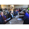 From left, Tony Muscat of Yass, John Scott of Wodonga, Paul Flanagan of Wagga Wagga and Jimmy Townsend of Yass enjoy breakfast at Tumblong before the road run.