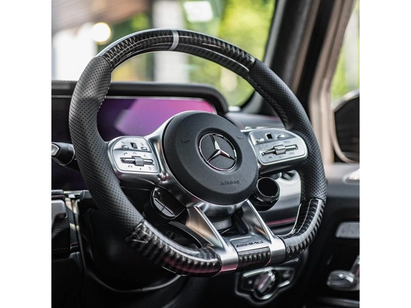 euro empire auto mercedes amg flat bottom steering wheel lower trim cover (2019+) 970715 002
