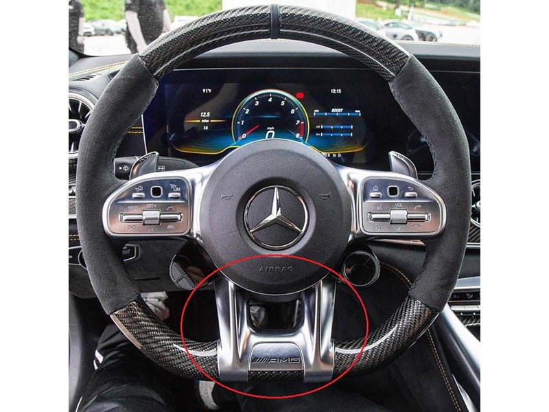 euro empire auto mercedes amg flat bottom steering wheel lower trim cover (2019+) 970715 001