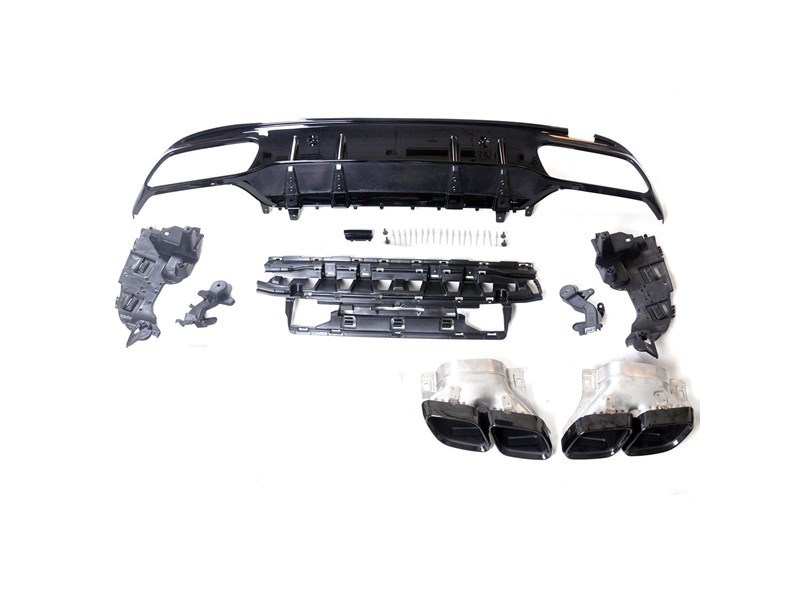 euro empire auto mercedes c63s style rear diffuser with exhaust tips for c-class w205 (sedan) 970756 005