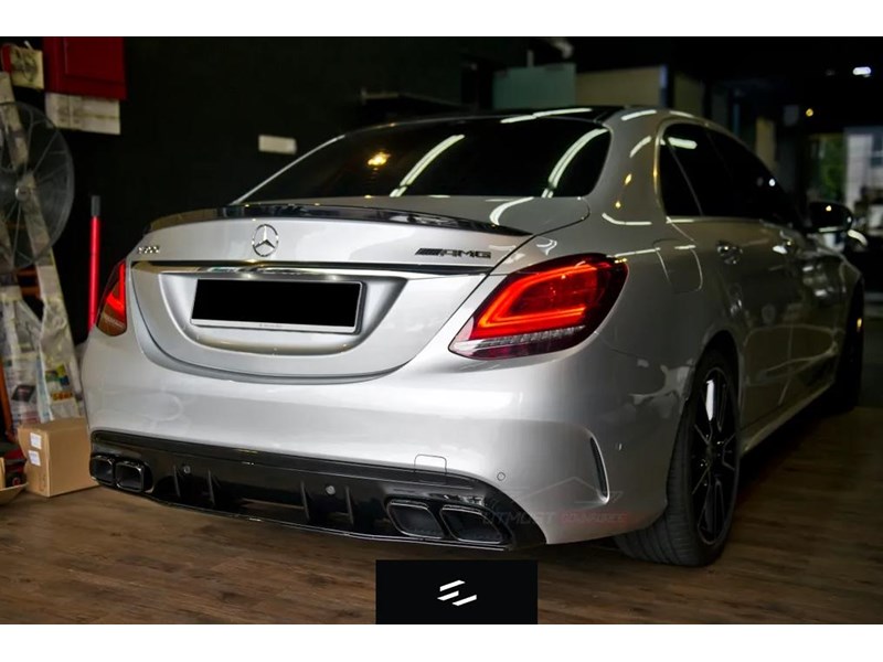 euro empire auto mercedes c63s style rear diffuser with exhaust tips for c-class w205 (sedan) 970756 003