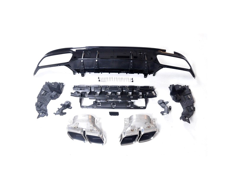 euro empire auto mercedes c63s style rear diffuser with exhaust tips for c-class w205 (sedan) 970756 006