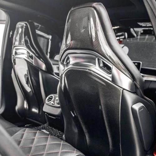 euro empire auto mercedes carbon fiber amg seat back covers for w205 & w176/w177 & w117/w118 970821 001