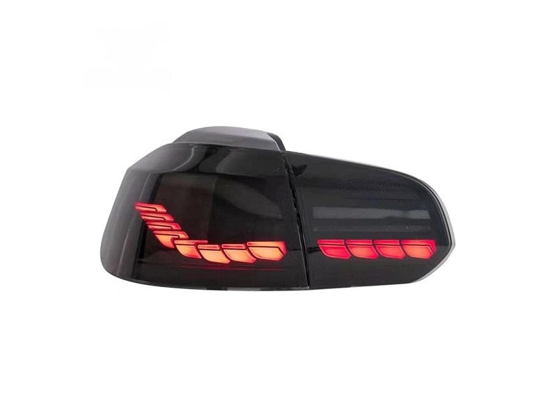 euro empire auto volkswagen golf retro style smoked/clear sequential tail lights for mk6 970845 004