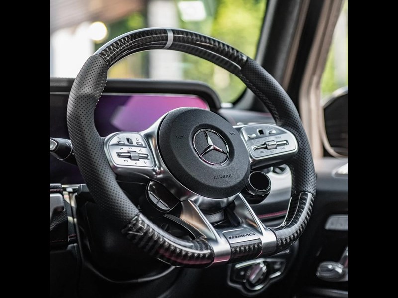 euro empire auto mercedes amg flat bottom steering wheel lower trim cover (2019+) 970715 003