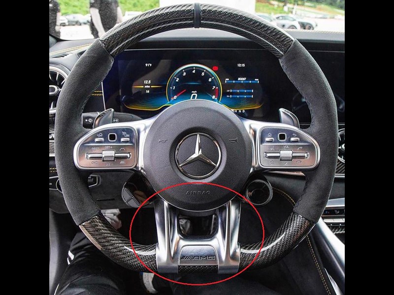euro empire auto mercedes amg flat bottom steering wheel lower trim cover (2019+) 970715 001