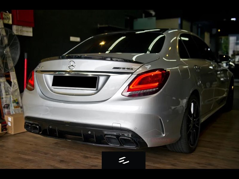 euro empire auto mercedes c63s style rear diffuser with exhaust tips for c-class w205 (sedan) 970756 005
