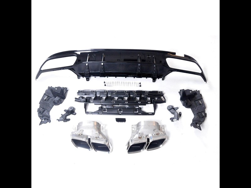euro empire auto mercedes c63s style rear diffuser with exhaust tips for c-class w205 (sedan) 970756 011
