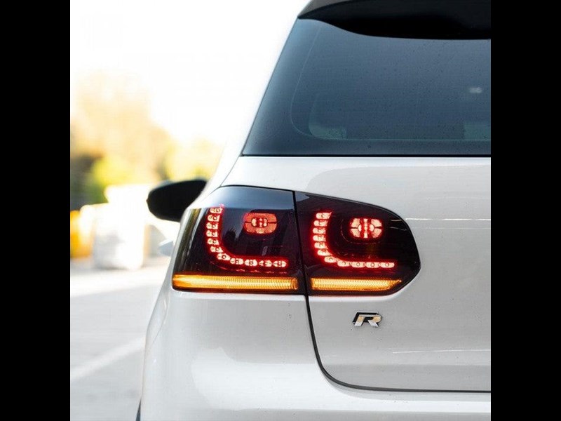 euro empire auto volkswagen golf retro style smoked/clear sequential tail lights for mk6 970845 001