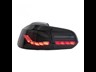 euro empire auto volkswagen golf retro style smoked/clear sequential tail lights for mk6 970845 008