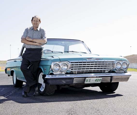 Norm Beechey with the Chevrolet Impala