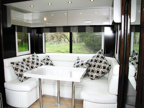 Comfy lounge dinette in Scania G 380 LB horse truck