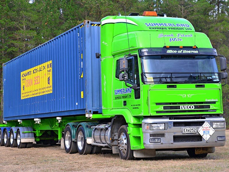 Slice of Heaven’ came into the fleet when Summerland acquired the Cyril Kenworthy and Sons’ Christchurch-based container/swinglift company