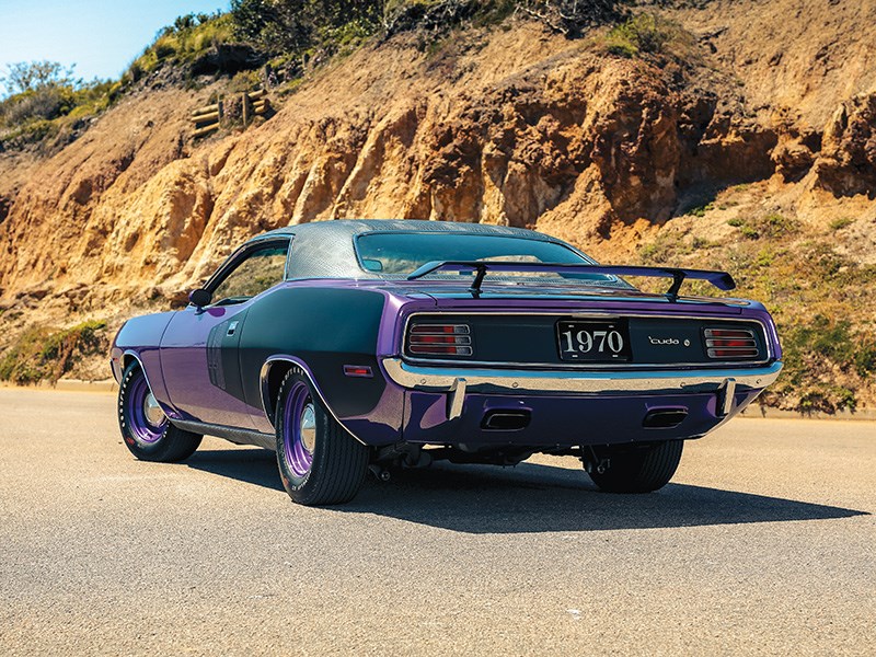 plymouth cuda rear angle